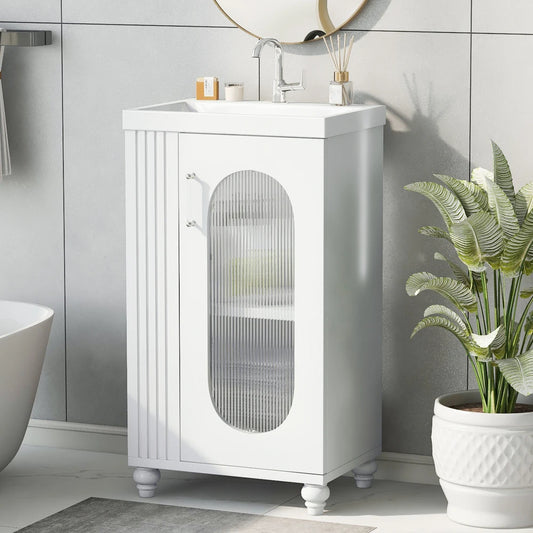 Modern 20" Freestanding Bathroom Vanity w/Drop-in Sink