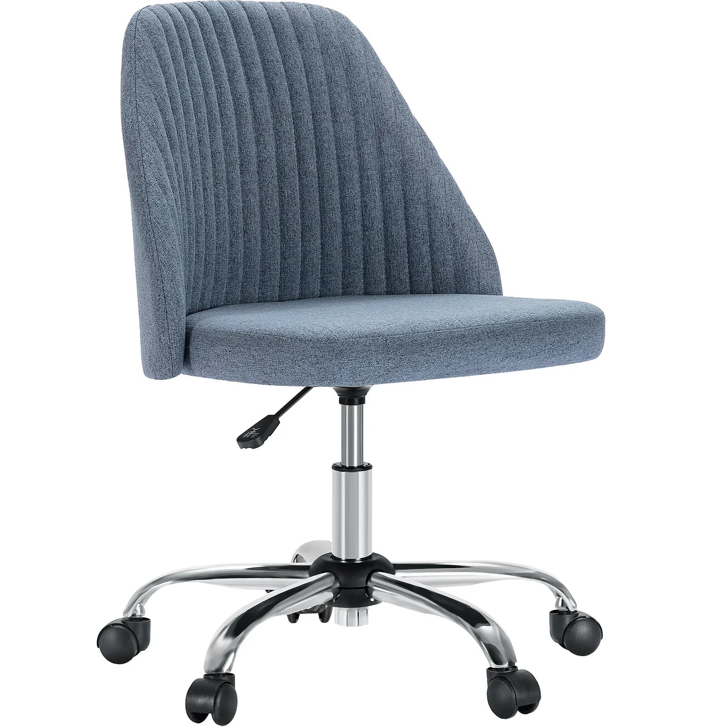 Close-up of the Modern Mid-Back Armless Fabric Office Chair showcasing its vibrant green and yellow design, ideal for a colorful workspace as an armless office chair.
