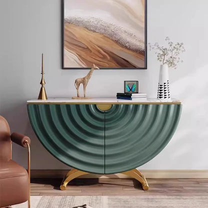 Modern, Luxurious & Stylish Semi-Circular Entrance Table w/Faux Marble Top