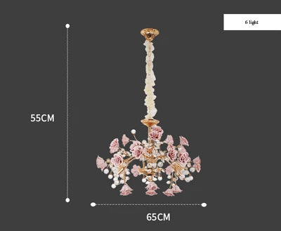 European Court Style LED Crystal Chandelier-Modern Rose Decoration