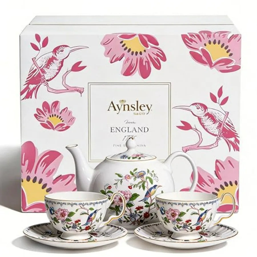 Aynsley Fine Bone China Tea Set, styled beautifully for a tea party with luxurious ambiance.