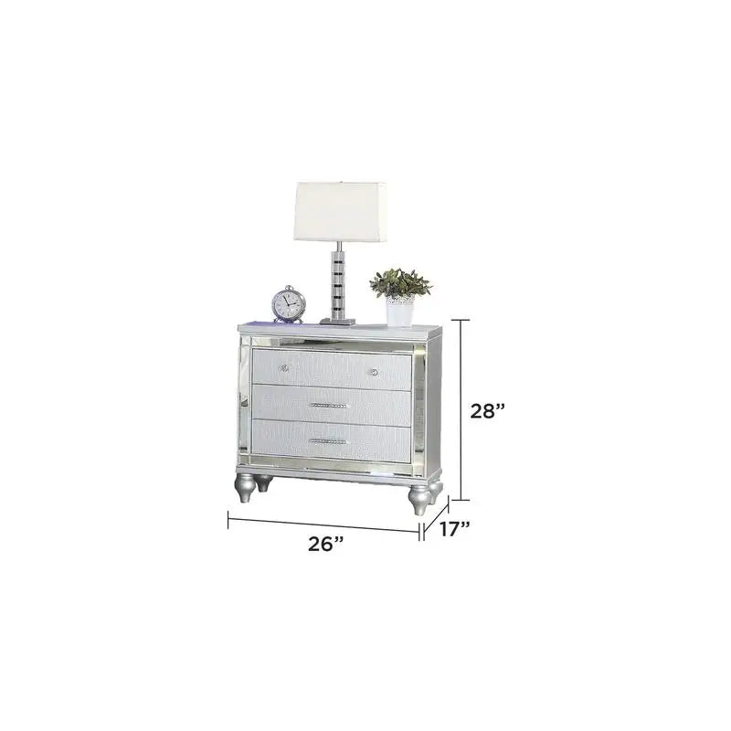 4-Piece Upholstered King Bedroom Set with Ambient Lighting in Gray Velvet Finish