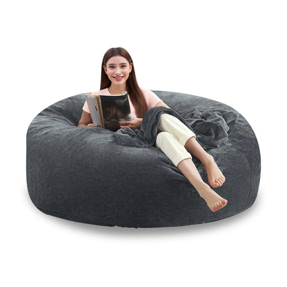 Different color options of the Oversized Faux Fur Bean Bag Chair for Adults displayed together, showcasing its versatility as the ultimate oversized bean bag chair for any decor.
