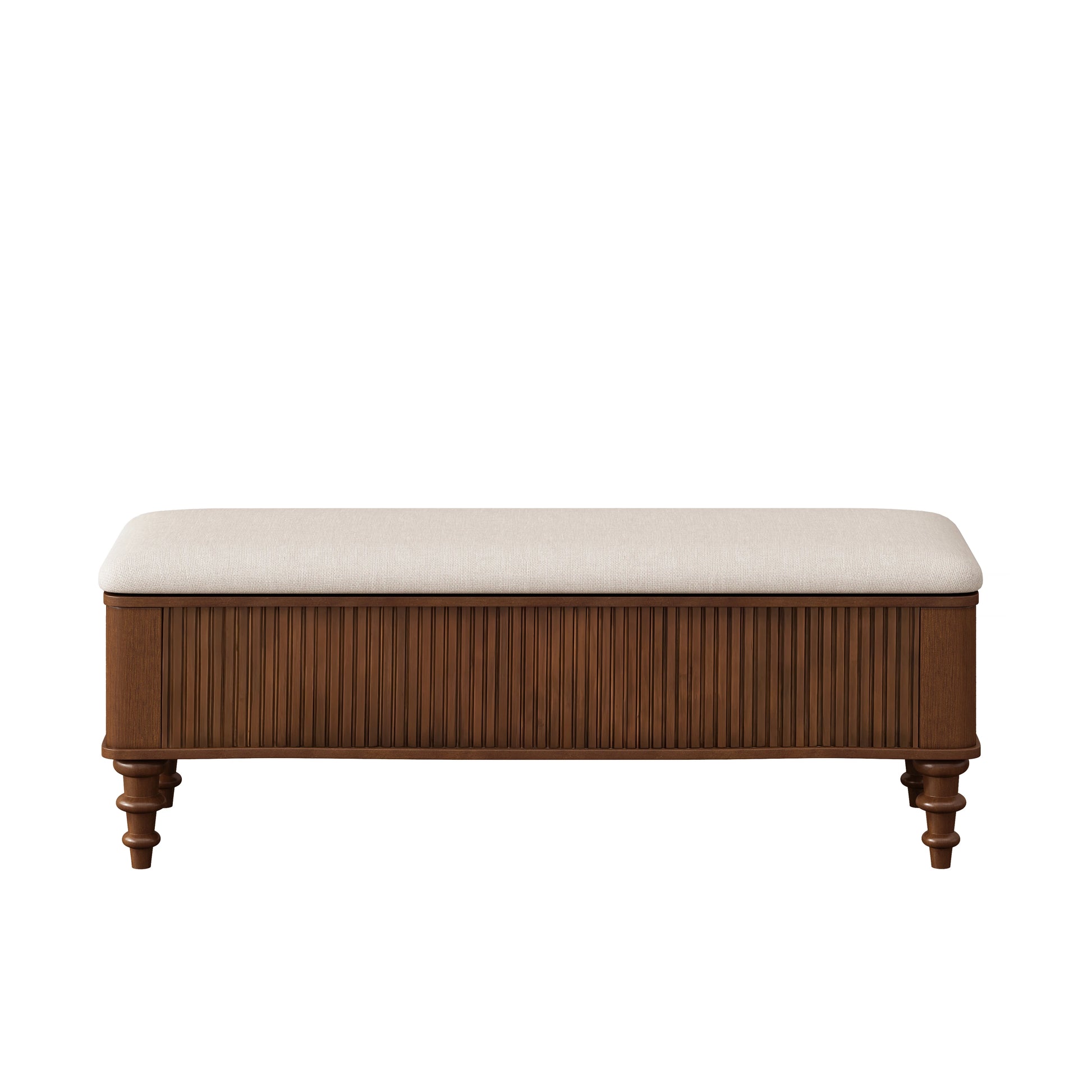 Stylish and functional 50.8” Linen Storage Ottoman Bench featuring a hidden compartment - perfect storage ottoman bench for modern interiors.