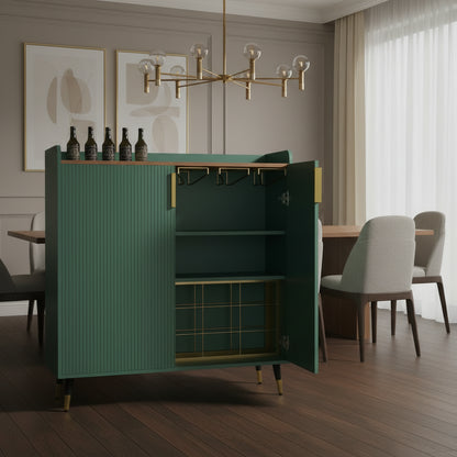 Modern Wall-Mounted Wine Rack with 9-Bottle and 6-Glass capacity, ideal for adding a touch of luxury to home decor.