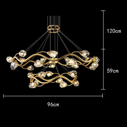 Modern Luxury Copper Spiral Design Chandelier