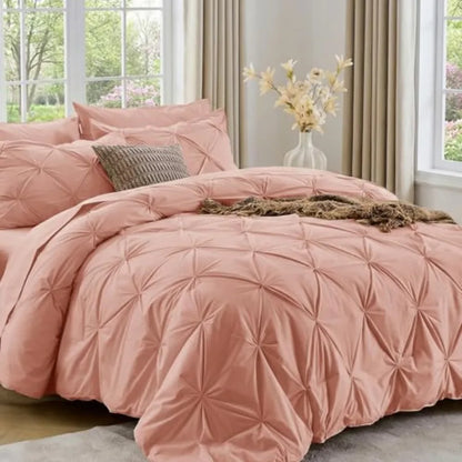 Create a warm and inviting sleeping space with our luxurious Queen comforter set, beautifully designed for any modern bedroom.