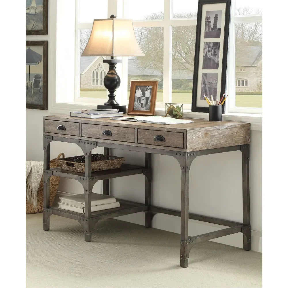 Contemporary 3-Drawer Writing/Commuter Desk w/Ample Storage
