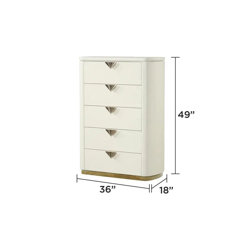 Luxurious 5-Piece Queen Upholstered Beige Bedroom Set w/Gold Accents 