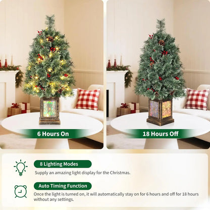 Mini 3ft Tabletop Pre-Lit Artificial Christmas Tree w/70 LED Lights