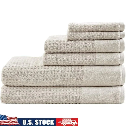Modern Luxurious 100% Cotton Natural Color Bath Towel 6-Piece Set