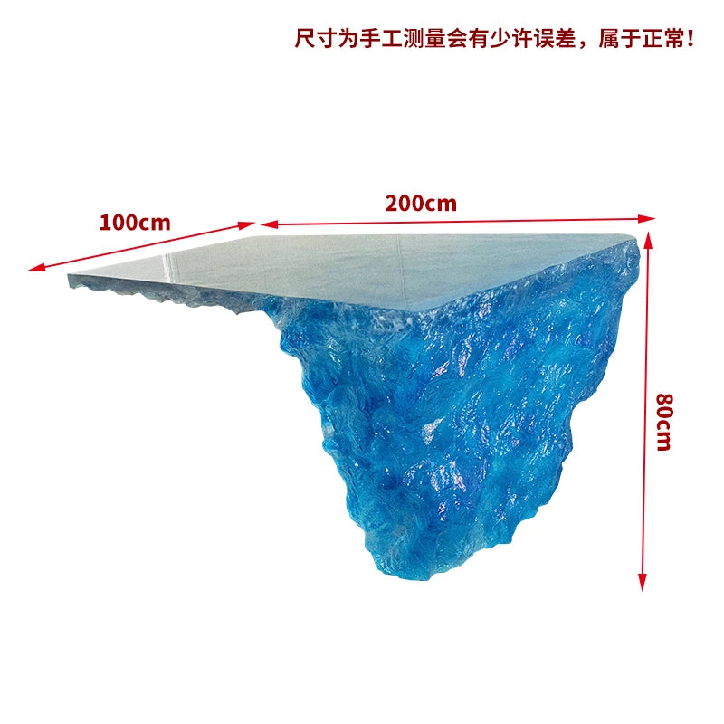 Luxury High-End Luminous Crystal Glacier Island Table