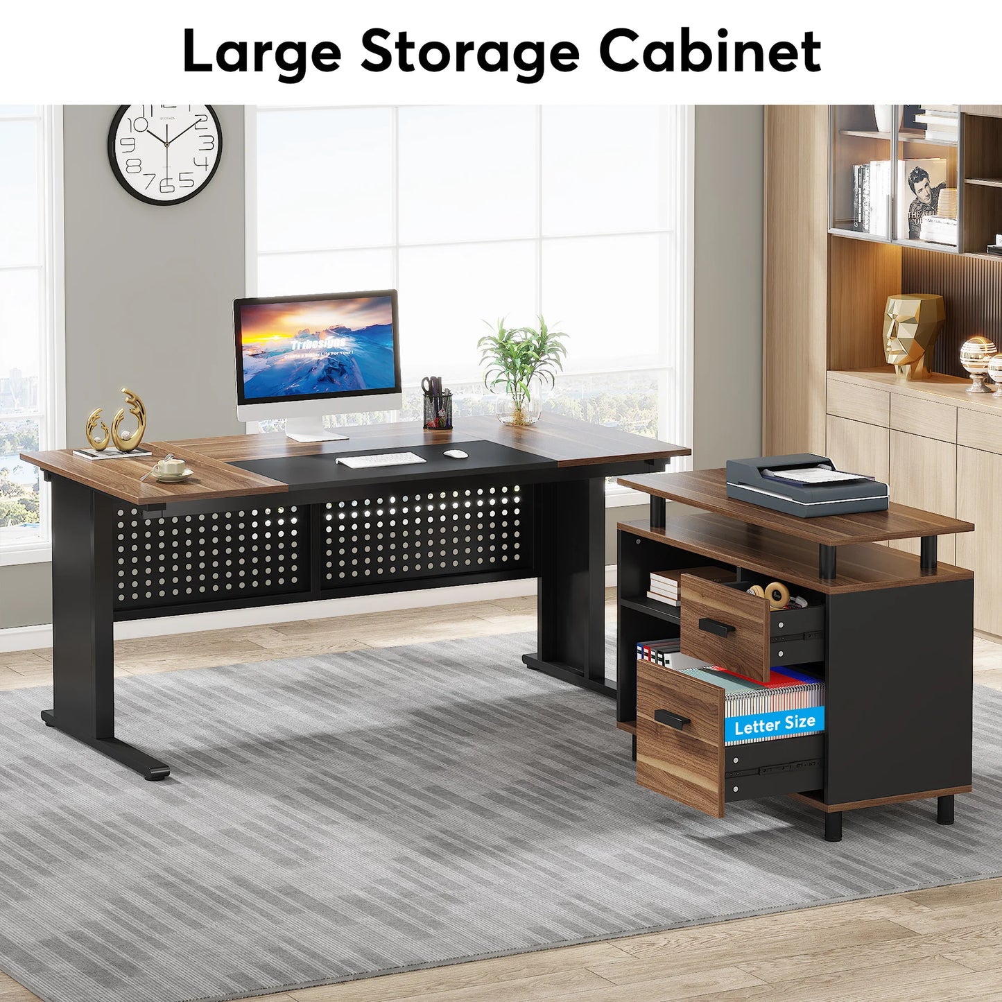 Modern 63" Executive Versatile L-shaped Desk