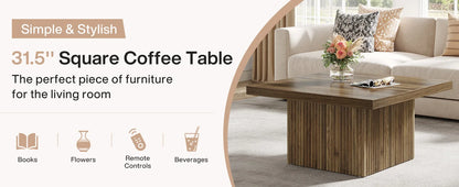 Elegant Mid-Century Modern Square Coffee Table