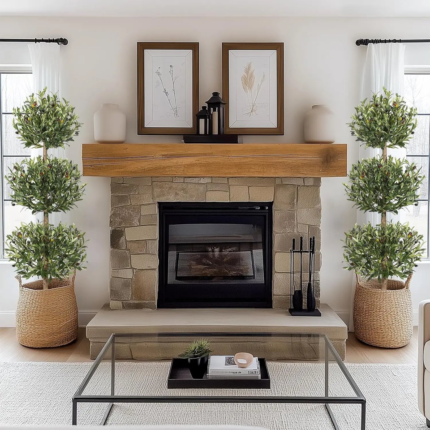 5' Tall Indoor/Outdoor Faux Olive Tree w/A Non-decorative Planter