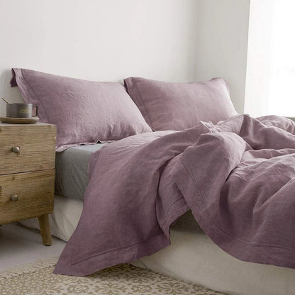 King & Queen Size 100% Linen Duvet Cover Bedding Set w/2 Pillow Shams