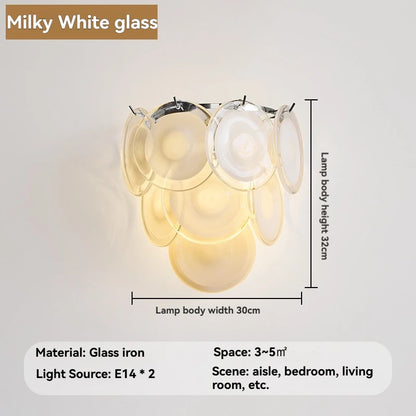 French Style Handmade Murano Glass Wall Lamp