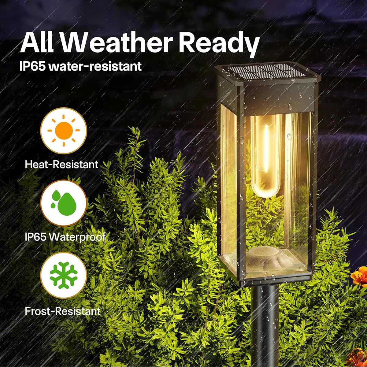 4-Piece  Bright Solar Powered Pathway Lights