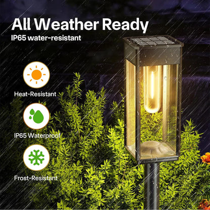 4-Piece  Bright Solar Powered Pathway Lights