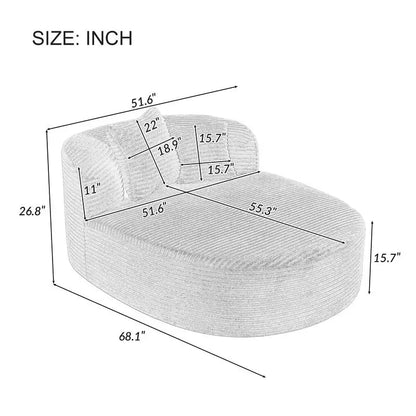 Oversized & Versatile Curved Chaise Lounge Sofa