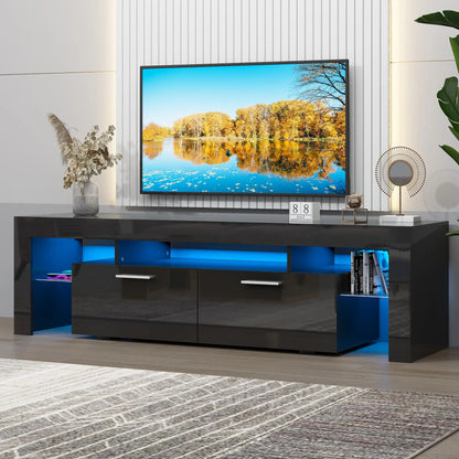 Modern Living Room Entertainment Center w/LED Lights