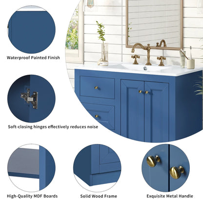 36" Bathroom Vanity with Ceramic Sink