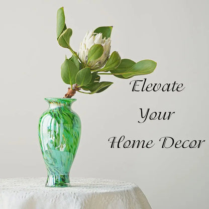 Classic 11.5" Mouth Blown Vertsatile Green Vase 