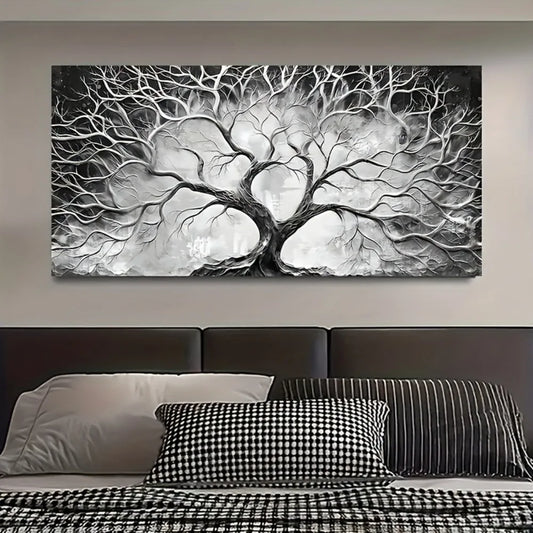 Beautifully Painted Black & White Canvas Wall Art