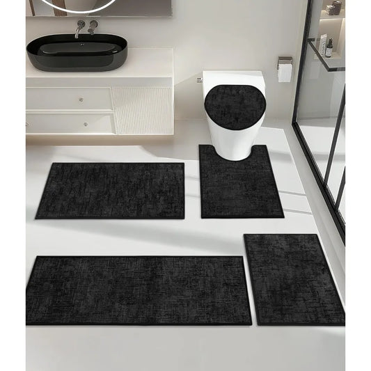 Lightweight & Ultra Thin Absorbent Bathroom Mats~5 Piece Set