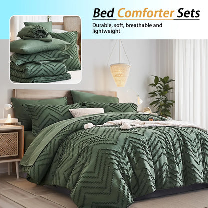 Elegant 7-piece Cut Flower Design king/Queen Quilt Set