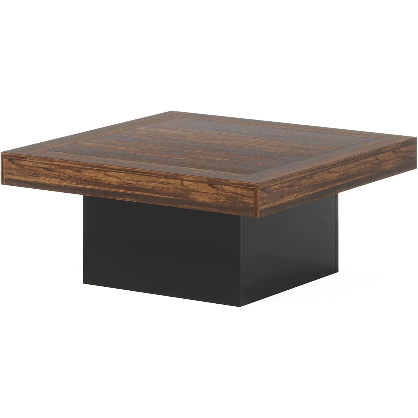 Farmhouse Style Square Coffee Table w/LED Lights