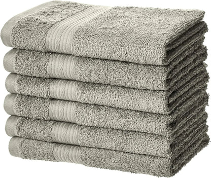 Complete view of the Luxury 6-Piece Cotton Bath Towel Set, featuring bath towels, hand towels, and washcloths for every need. Luxury cotton towel set.