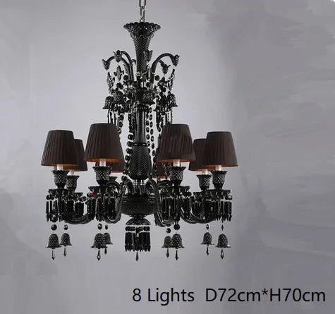 Luxurious Black Crystal Chandelier Lighting