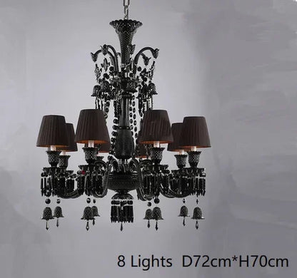 Luxurious Black Crystal Chandelier Lighting