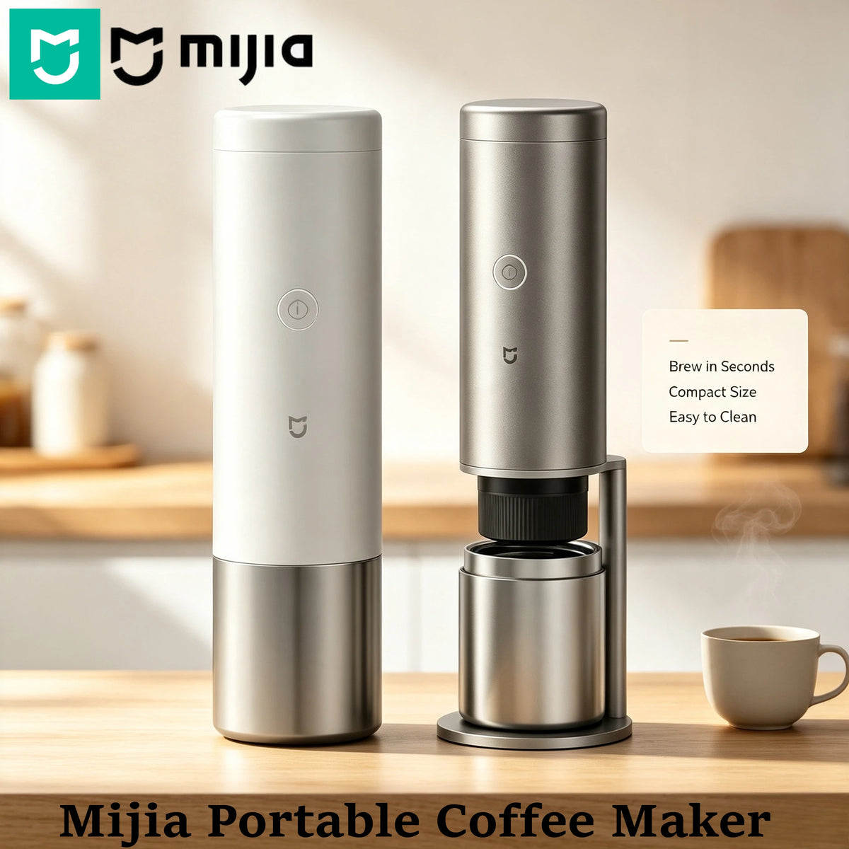 Portable Espresso Machine, 20 Bar Rechargeable Travel Coffee Maker for Capsules & Ground Coffee, white portable espresso maker for travel