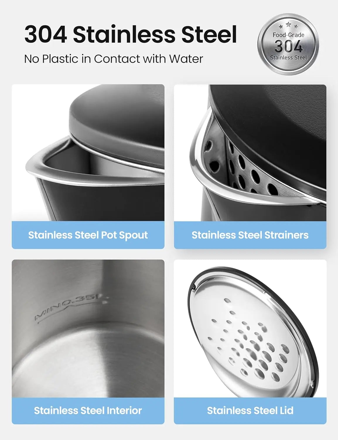 Comfee’ 1.7L Black Double Wall Electric Kettle highlighted for its auto shut-off and boil-dry protection features.
