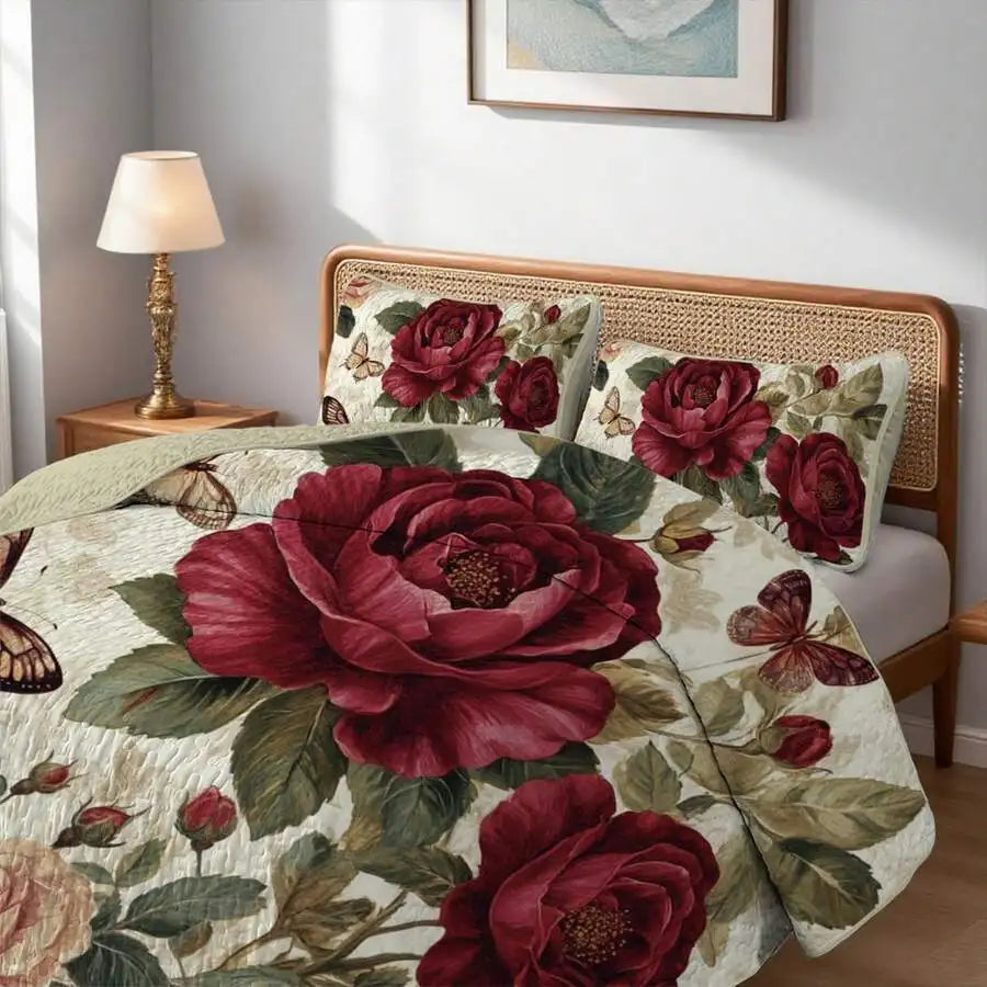 Davulos Plaid Patchwork Quilt Set Queen, 3-Piece Gray Reversible Microfiber Bedspread with Pillow Shams, country-style gray plaid quilt set