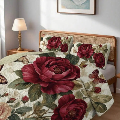 Davulos Plaid Patchwork Quilt Set Queen, 3-Piece Gray Reversible Microfiber Bedspread with Pillow Shams, country-style gray plaid quilt set