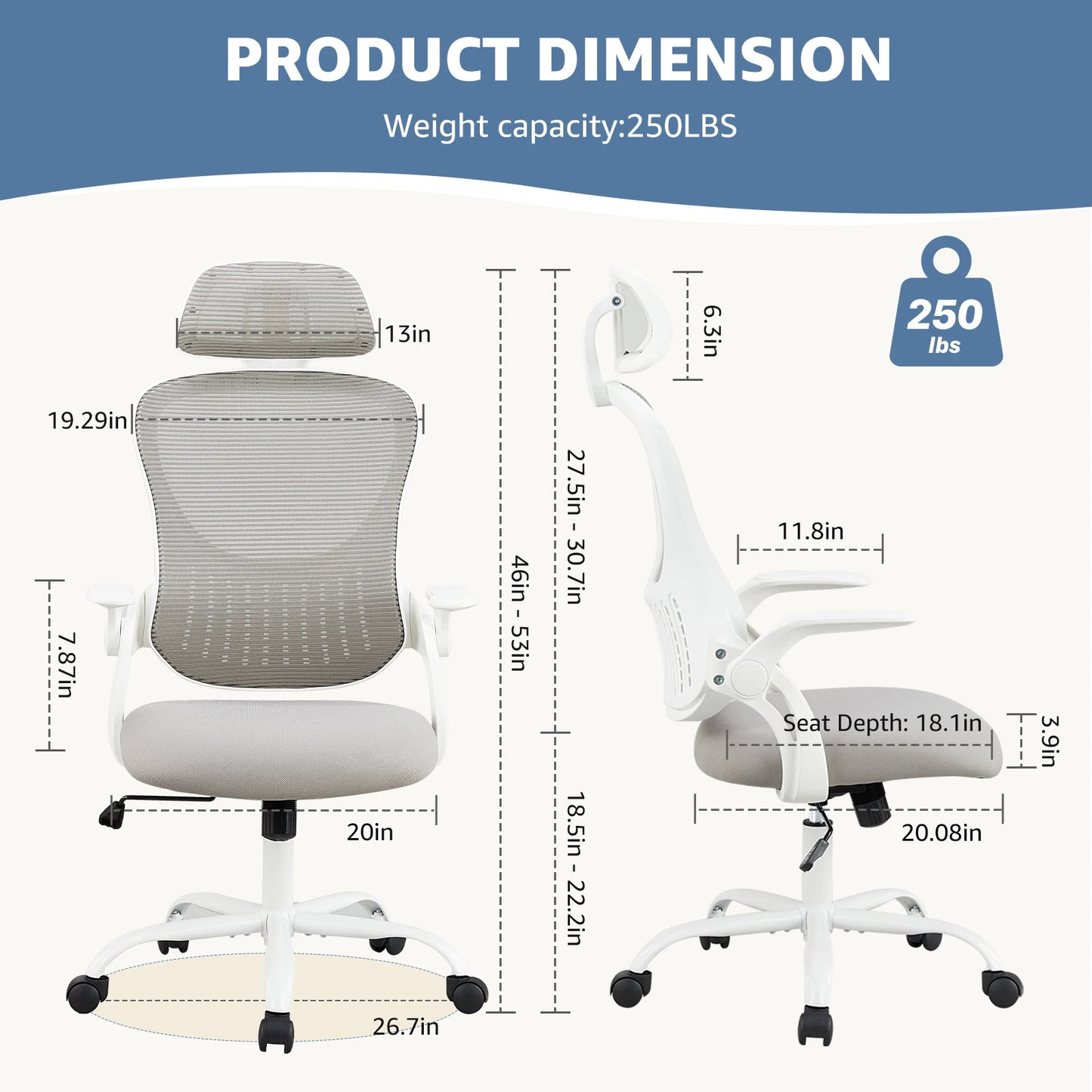 Ergonomic Mesh Office/Computer Desk Chair w/Lumbar Support