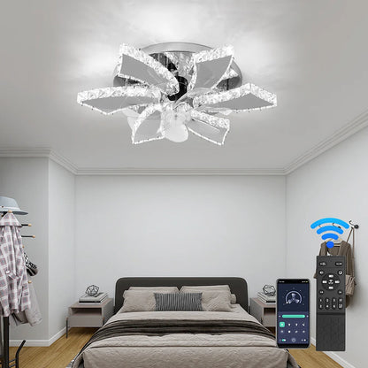 Modern Crystal LED Ceiling Fan Light/Decor Fixture