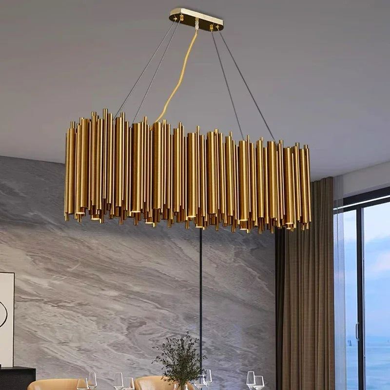 Modern Simple Gold Pendant LED Chandelier