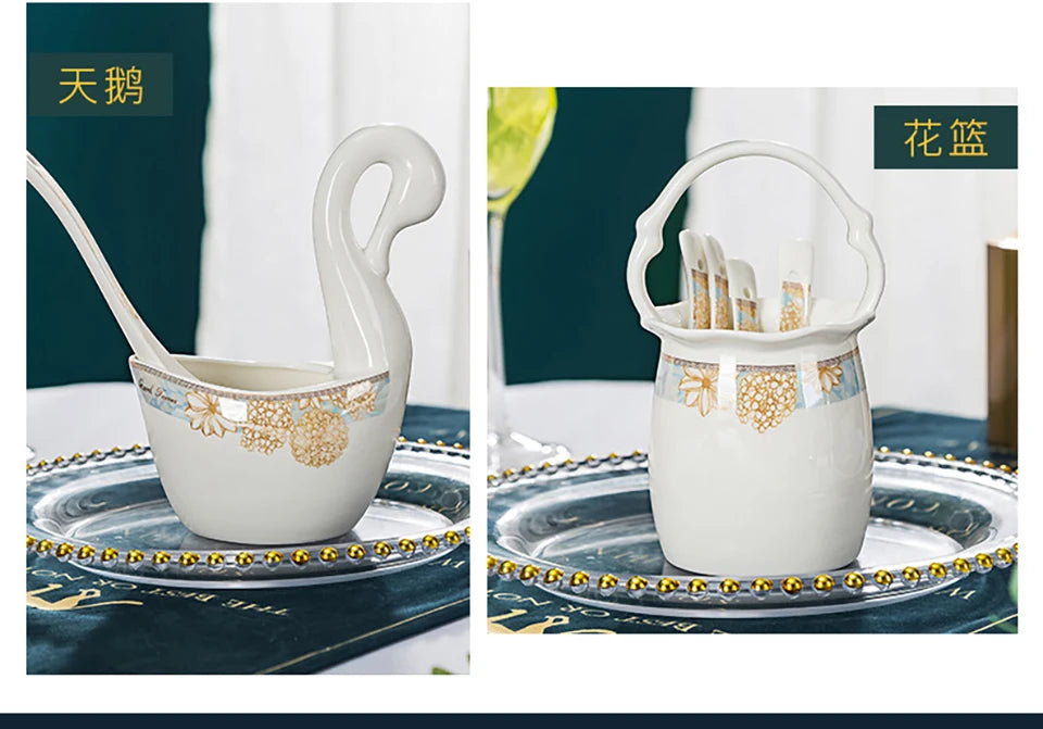 Elegant 16-Piece Blue And White Ceramic Dinnerware Set featuring high-quality design for stylish dining.