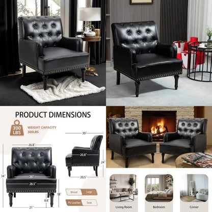 Black Classic Cigar Style Living Room Chair