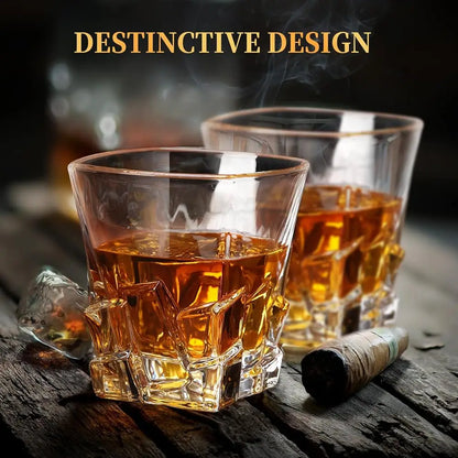 Crystal Whiskey/Bourbon Decanter Set w/4 Glasses