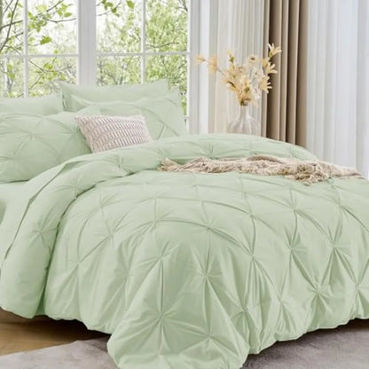 With the Queen 7-Piece Pintuck Comforter Set, achieve a sophisticated look in your bedroom that is both inviting and luxurious.