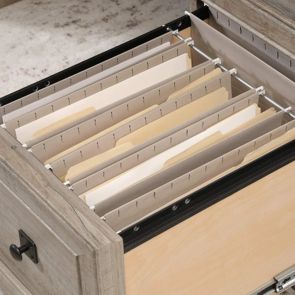 Executive Office Desk with Drawers, File Cabinet Storage & Keyboard Tray