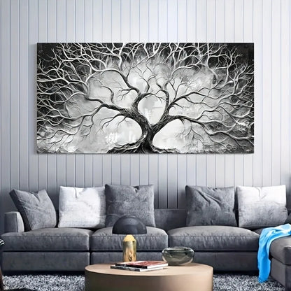 Beautifully Painted Black & White Canvas Wall Art