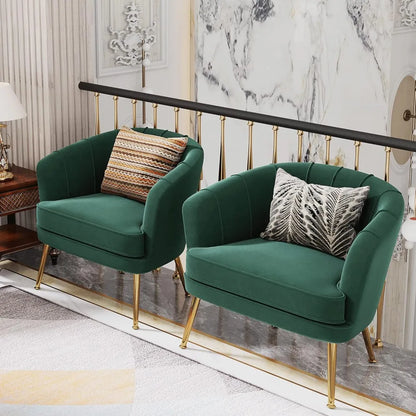 Modern & Simple Accent Chair w/Golden Metal Legs