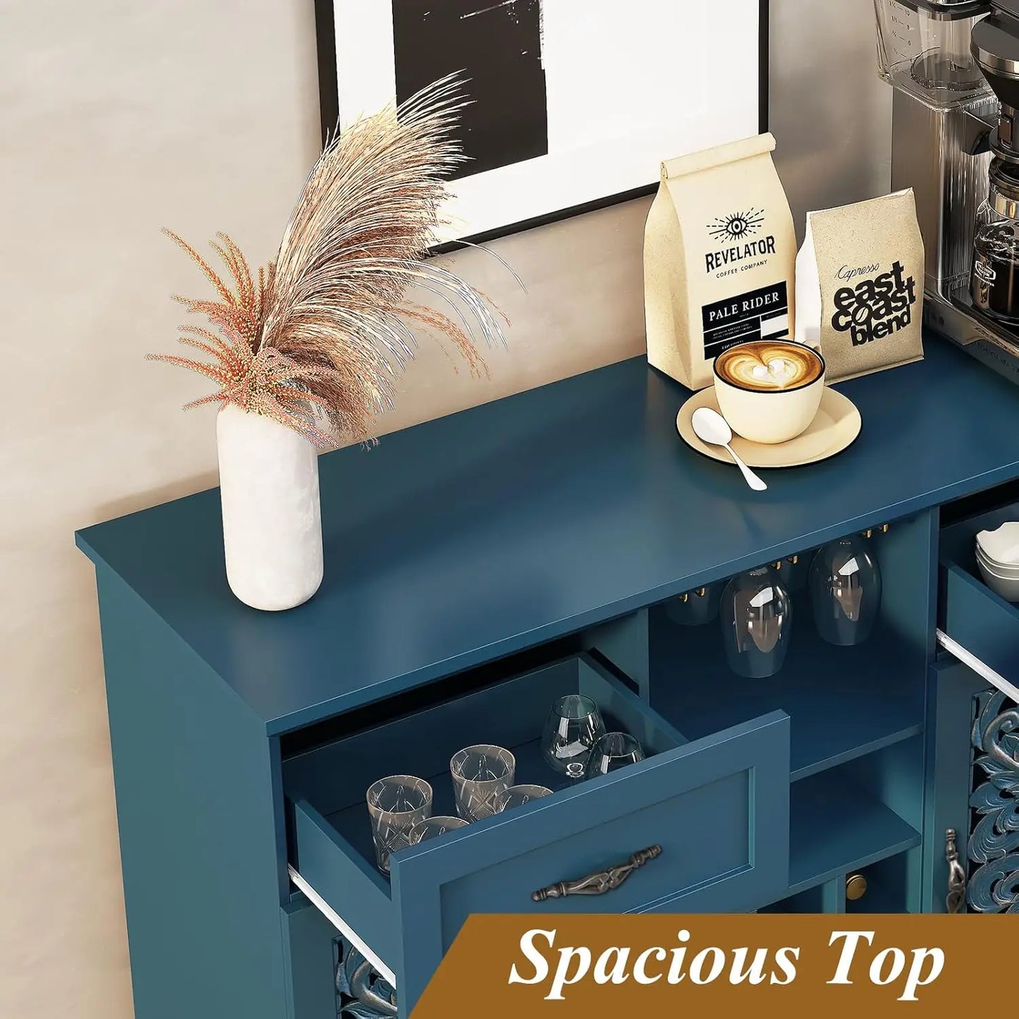 Elegant & Versatile 47.2" Customized Vintage Wine Bar Cabinet  