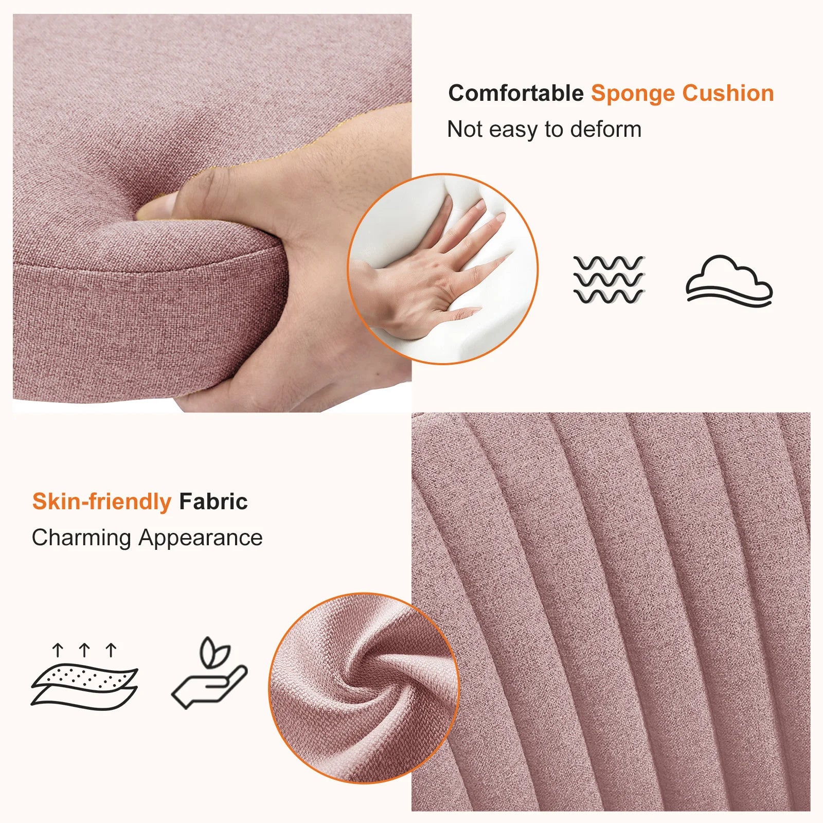 Ergonomic seating of the Modern Mid-Back Armless Fabric Office Chair with a cozy sponge, ideal as an armless office chair for long hours of work.